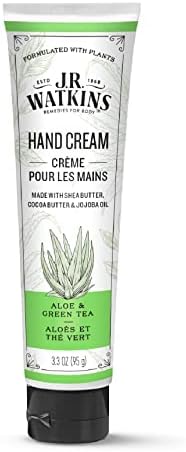 J.R. Watkins Natural Shea Butter Hand Cream, Aloe & Green Tea, 3.3