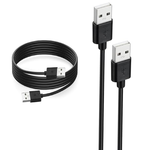 Image of USB 2.0 Male to Male Cable - Data Transfer for Hard Drive, Laptop, DVD Player, USB Hub, Monitor, Camera, Set Top Box (Black)