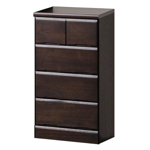 don チェスト 幅45cm 木製 届いてすぐ使える完成品『選べる16種』 3段 4段 5段 6段 完成品 多サイズ シティー ナチュラル ブラウン ホワイト オークナチュラル 大川家具 日本製 国産 サイズバリエーション豊富 組立不要 (ブラウン, 4段