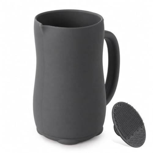 Baby Bath Rinse Cup, Bath Cup for rinsing Hair,The Silicone Material is Soft and Safe, a Good Choice for Baby Bath Products(Dark Grey)