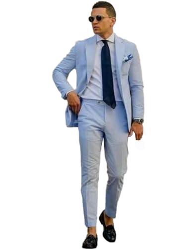 Costume fin à rayures pour hommes, ensemble de costume revers cranté premium