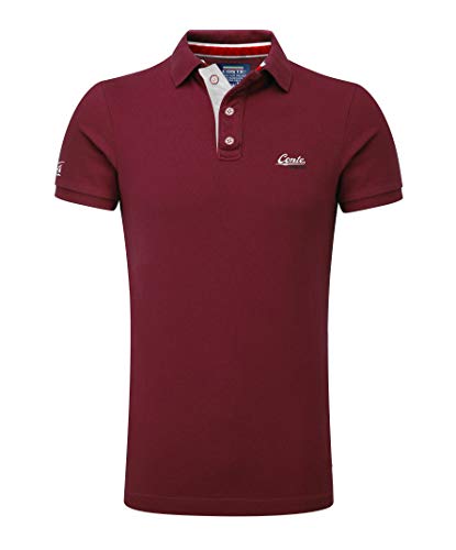 M.Conte Camisa Polo para Hombre Manga Corta de piqué algodón M L XL XXL XXXL Romano (L, Rojo Purpura)