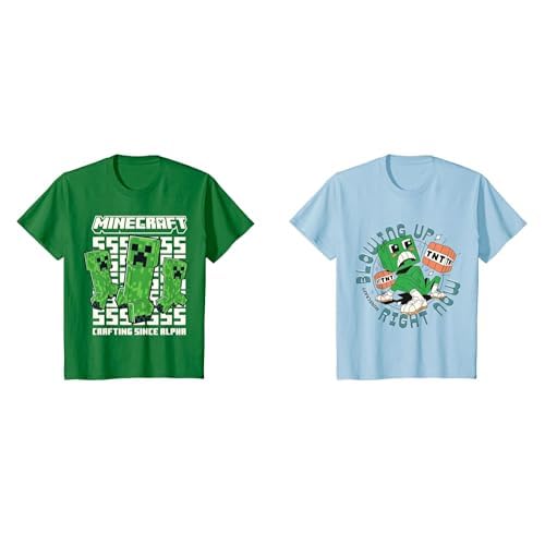 Minecraft Short Sleeve Crew Neck T-Shirts for Boys Girls Toddlers, Multipacks