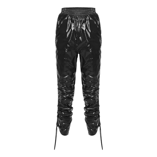 Pantalón aspecto cuero mujer Aislor con ajuste holgado estilo jogging 5