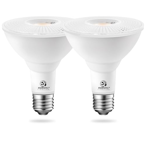 Energetic 2 Pack PAR30 LED Bulbs, Flood Light Outdoor Indoor 75 Watt Equivalent 10W Dimmable,4000K Cool White,1000 Lumens,E26 Base,IP65 Waterproof LED Recessed Light Bulbs for Security