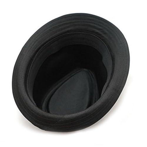 Boys Fedora Hats Gentleman Boys and Girls Dance Hat Cotton Material Black Universal Fit for 56-58cm2