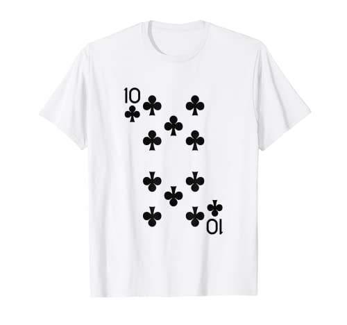 Ten Of Clubs Deck Of Cards Costume d'Halloween Casino T-Shirt