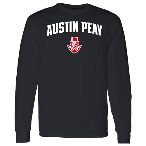 UGP Campus Apparel AL03 - Austin Peay Governors Arch Logo Long Sleeve - X-Large - Black