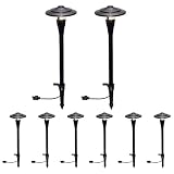 GreenLighting Low Voltage Outdoor Lights - Modern Skyline Path Stake Lights - Walkway Lights, Garden and Lawn Lights, Landscape Lighting - Waterproof, Rust-Resistant (8 Pack)