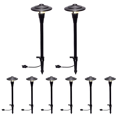 Greenlighting Low Voltage Outdoor Lights - Modern Skyline Path Stake Lights - Walkway Lights, Garden And Lawn Lights, Landscape Lighting - Waterproof, Rust-Resistant (8 Pack) #TOP1