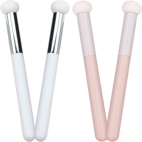 DIYEAH Pincel Corrector Tipo Hongo 4 Piezas Set Mango Mini para Maquillaje Corrector de Acné y Ojeras Uso Profesional Mujer