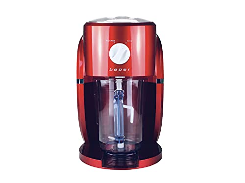 BEPER BG.200Y Ice Crusher, ABS/staal, 25 W, 1100 ml kan, Mixer, 2 soorten hakken, Antislip voetjes, Rood/Wit - Image 3