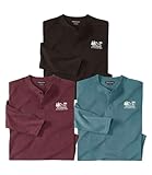 atlas for men vorteilscode Diese 3 Langarmshirts sind aus weichem, bequemem Jersey gefertigt.