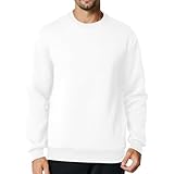 Picture of Menoio Men's Crewneck Sweatshirt Casual Long Sleeve Sweat Shirts Athletic Fleece Basic Pullover Shirts(XL,White)