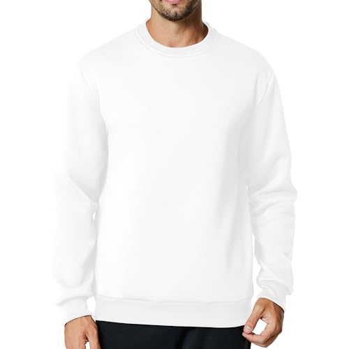 Men's Crewneck Sweatshirt Casual Long Sleeve Sweat Shirts Athletic Fleece Basic Pullover Shirts