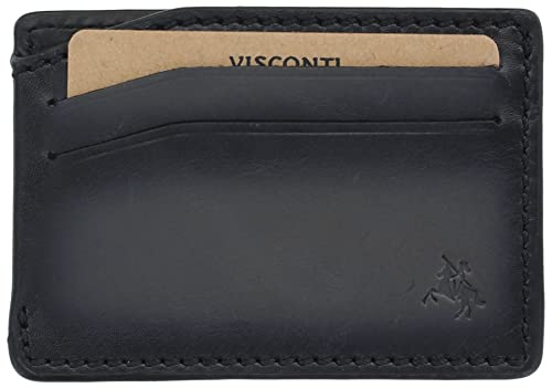 Porte-cartes en cuir Visconti MT86 en gris fumé bruni au style moderne