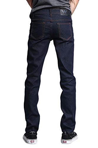 Mens Skinny Fit Unwashed Raw Denim Jeans DL9383