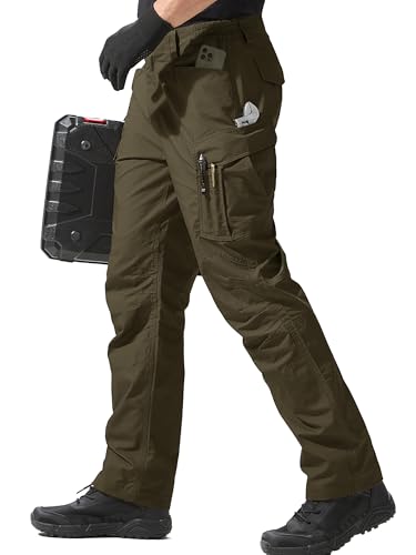 FREE SOLDIER Men's Tactical Pants Water Resistant Ripstop Cargo Work Lightweight EDC Hiking Pants with Multi Pockets