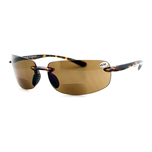 PASTL Bifocal Magnification Lens Sunglasses Rimless Rectangular Fashion UV 400