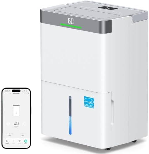80 Pints 5000 Sq.Ft Home Dehumidifier with Drain Hose for Basemen...