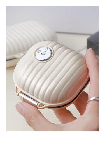 Estojo organizador de comprimidos com cadeado, dispensador compartimentado para homens e mulheres, bege (branco leite pequeno)