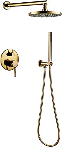 Système de pomme de douche or en titane avec mitigeur mural haut de gamme