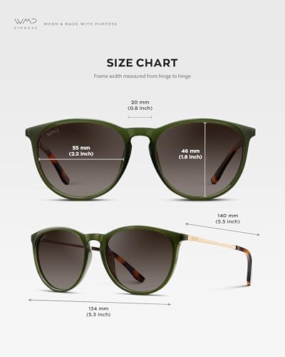 Image of WearMe Pro Round Polarized Sunglasses for Women - UV400 Protection, Lightweight Frame, Vintage Retro Style
