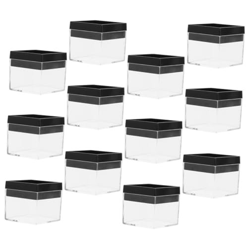 SEWACC 12pcs Boxes Display Case Specimen Container Specimen Storage Case Mineral Collection Case Mineral Sample Case Specimen Case Transparent Mineral Showcase Display Container