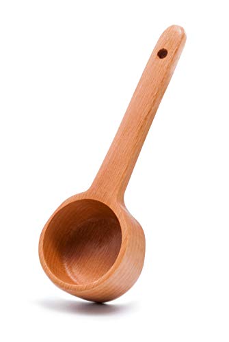 Long Handle Coffee Scoop Wooden Coffee Measuring Spoon in Beechwood for Ground Beans or Tea