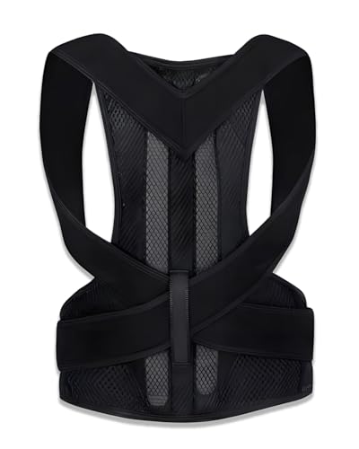HUVZOR 1 correttore di postura per schiena e spalle, cintura raddrizzante regolabile per uomini e donne, supporto per spalle e schiena per alleviare il mal di schiena, taglia L