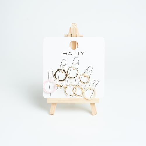 Image of SALTY Anti Tarnish Set of 8 Stack Finger Ring for Women | Adjustable Fancy Jewellery Design | Fashion Accessories for Girls | Minimal Jewelry | Ideal for Gifting | Gift for Diwali, Christmas, Marriage, Birthday