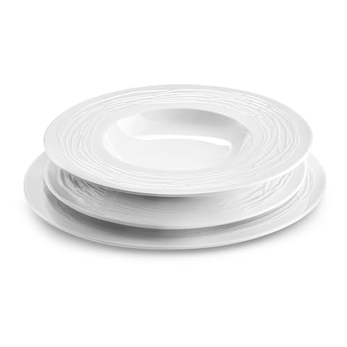 MEDARD DE NOBLAT - Service vaisselle - Lago - Porcelaine - Lot de 18 assiettes - Blanc