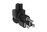 SF Cable USA NEMA 5-15P plug to IEC C5 receptacle right angle plug adapter