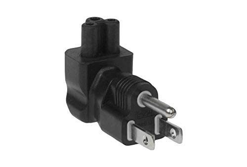 SF Cable USA NEMA 5-15P Plug to IEC C5 Receptacle Right Angle Plug Adapter