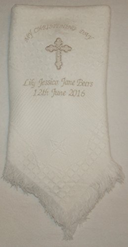 Sew Sew Special Christening/Baptism/Naming Day Personalised Shawl.