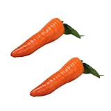 2Pcs Orange Artificial Vegetables Decorative Reusable Plastic Carrot Home Decor Excellent Quality and Popular Design, Artificial Plants and Flowers