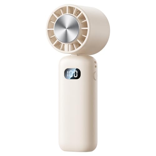 Ounfhtrttk Mini Ventilador de Compresión de Hielo Ventilador de Mano Mini Pantalla Digital Plegable Ventilador de Escritorio Silencioso Ventilador de Cuello de Compresión de Hielo,C