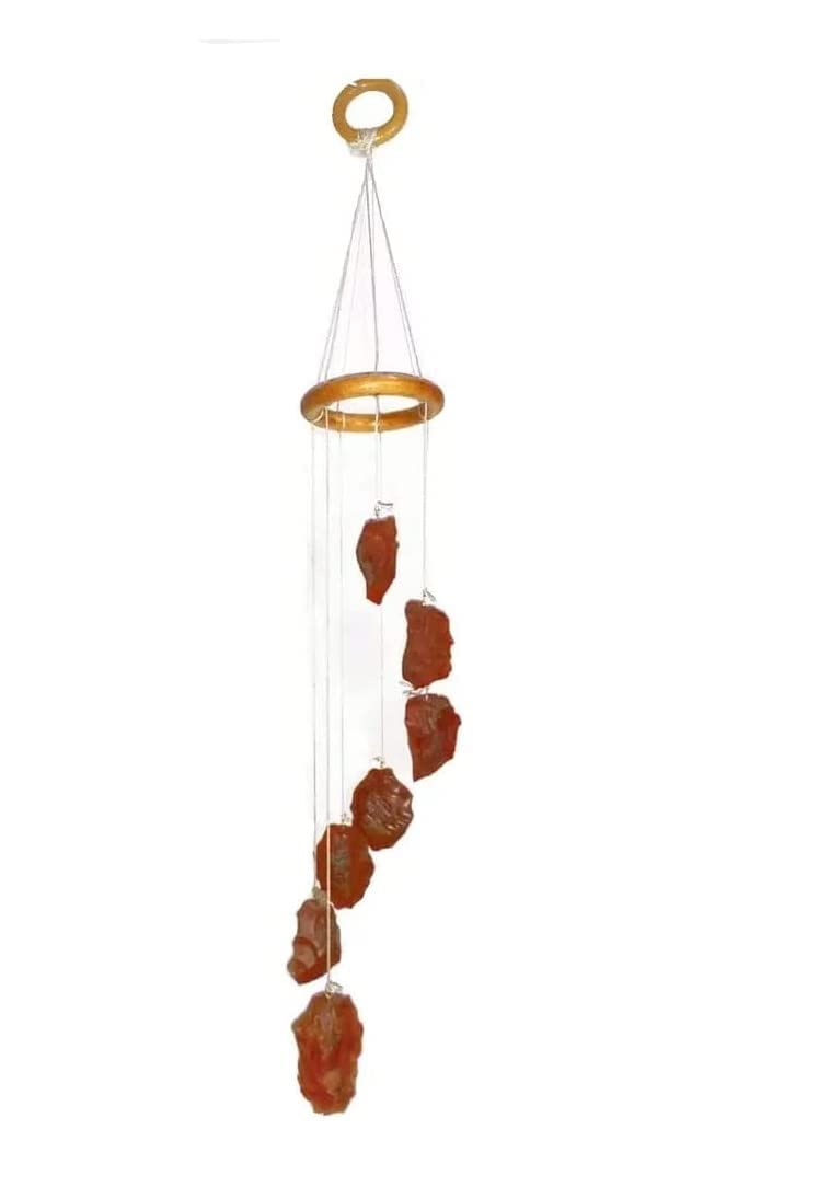 Red Carnelian Wind Chime,Healing Crystal,7 Crystal Points Gemstone Mobile Wind,Garden Wind Chime Decor,Natural Crystal-image-21
