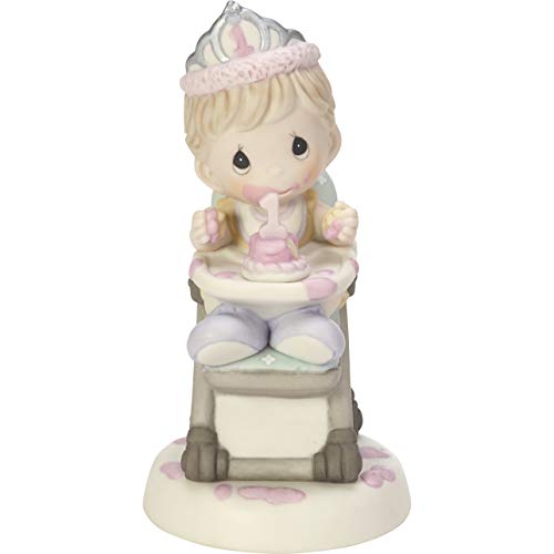 Precious Moments Have A Smashing Birthday Baby Girl’s First Birthday Bisque Porcelain Figurine 182001, Multi
