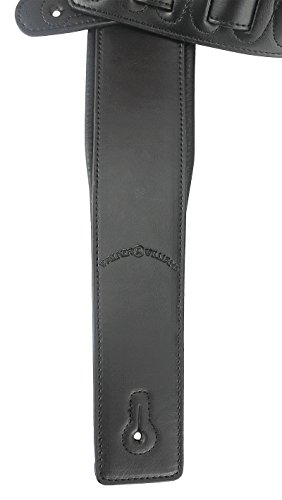 Walker & Williams G-918 Finition naturelle Cuir Noir rembourré Sangle de guitare - Les Beatles, Paul McCartney, John Lennon, RIngo Starr, George Harrison Walker & Williams G-918 Finition naturelle Cuir Noir rembourré Sangle de guitare – Image 7