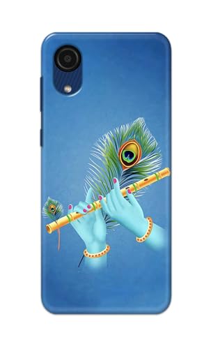 Image of PRINTFIDAA Printed Hard Back Cover Case for Samsung Galaxy A03 Core Back Cover (Flute in Krishna Hands) -112