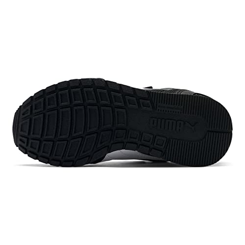 Image of PUMA Unisex Kid's ST Runner Hook and Loop Sneaker, Black-White-grayviolet, 12.5 M US Little Kid