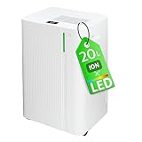 Deshumidificador Turbionaire LEVI 20 ION, 20 l/Dia, Purificación por Ionización, Hasta 35 m², Depósito 4.5L, Secado de Ropa, Indicador LED de Humedad, Temporizador, Antihumedad, Moho y Condensación