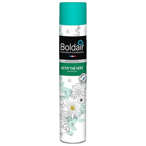BOLDAIR - Désodorisant Thé Vert - Neutralise les Mauvaises Odeurs - Rafraîchit & Purifie l'Air - Pulvérisation Sèche - Made in France - 500ml, lot de 3