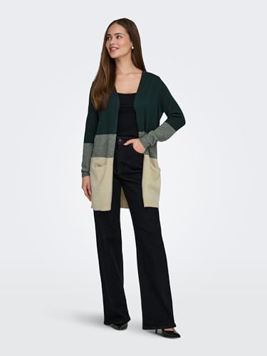 ONLY Damen Onlqueen L/S lang strikning Cardigan, June Bug Stripes:Balsam Green, S EU – Ansicht 3