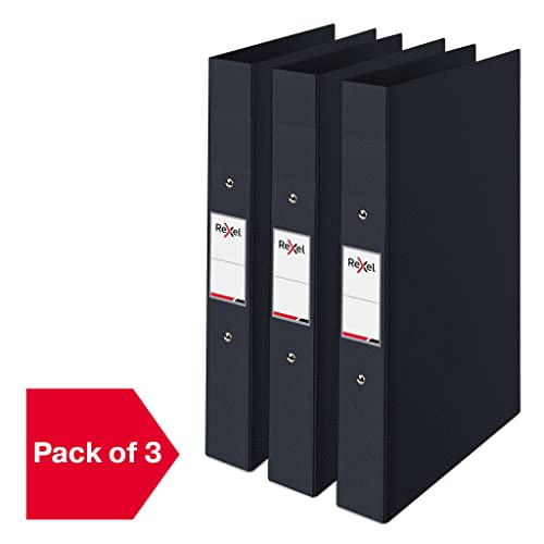 Rexel Choices, A4 Ring Binder, 25 mm Spine, 190 Sheet Capacity, File Folder, Document Organisation, Black, Pack of 3, 2115729 - Image 2