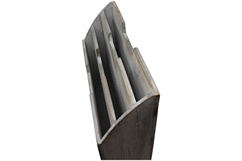 Vintage Rustic Wooden Office Desk Organizer & Vertical Paper File Holder For Desktop, Tabletop, Or Counter - Distressed Torched Wood – For Mail, Envelopes, Mailing Supplies, Magazines, Or File Folders #TOP7