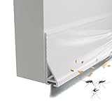 cuysfead 2Pack Door Draft Stopper for Bottom of Door with Brush,Strong Adhesive Under Door Sweep for Exterior & Interior,Soundproof Door Gap Filler Bottom Seal Dust Blocker and Noise Stopper,White