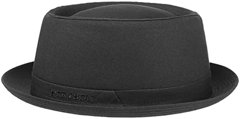 Stetson Athens Cotton Pork Pie Hat Women/Men Black 7 5/8