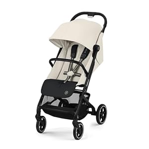 Cybex Gold Kinderwagen Beezy mit One-Pull Harness, Ab Geburt bis ca. 4 Jahre (max. 22 kg), Kompakt und ergonomisch, Canvas White (Weiß mit schwarzem Rahmen)